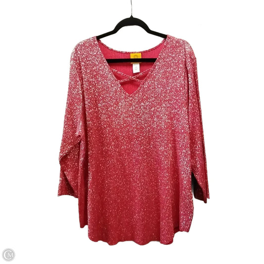 Blouse Long Sleeve By Ruby Rd In Red, Size: 2x