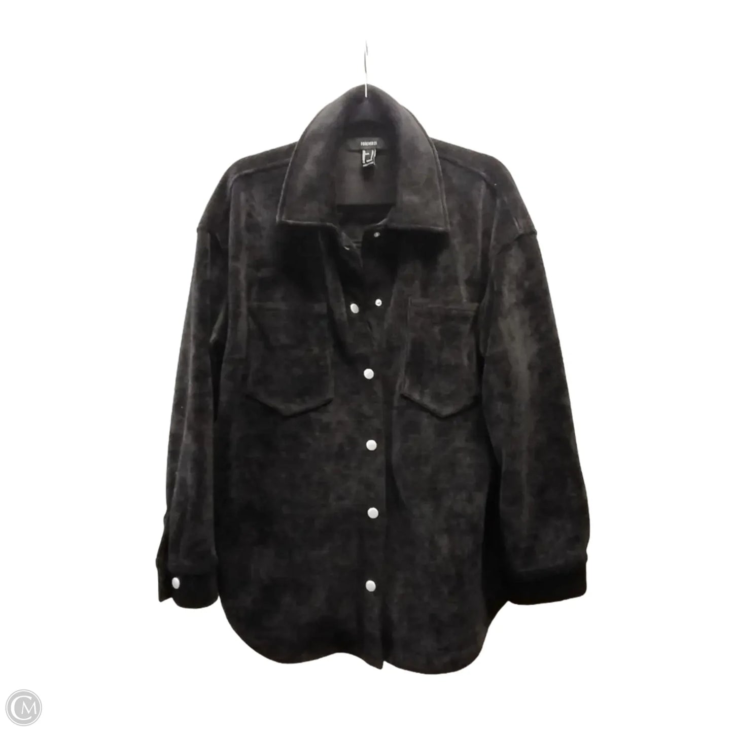 Jacket Shirt By Forever 21 In Black, Size: L
