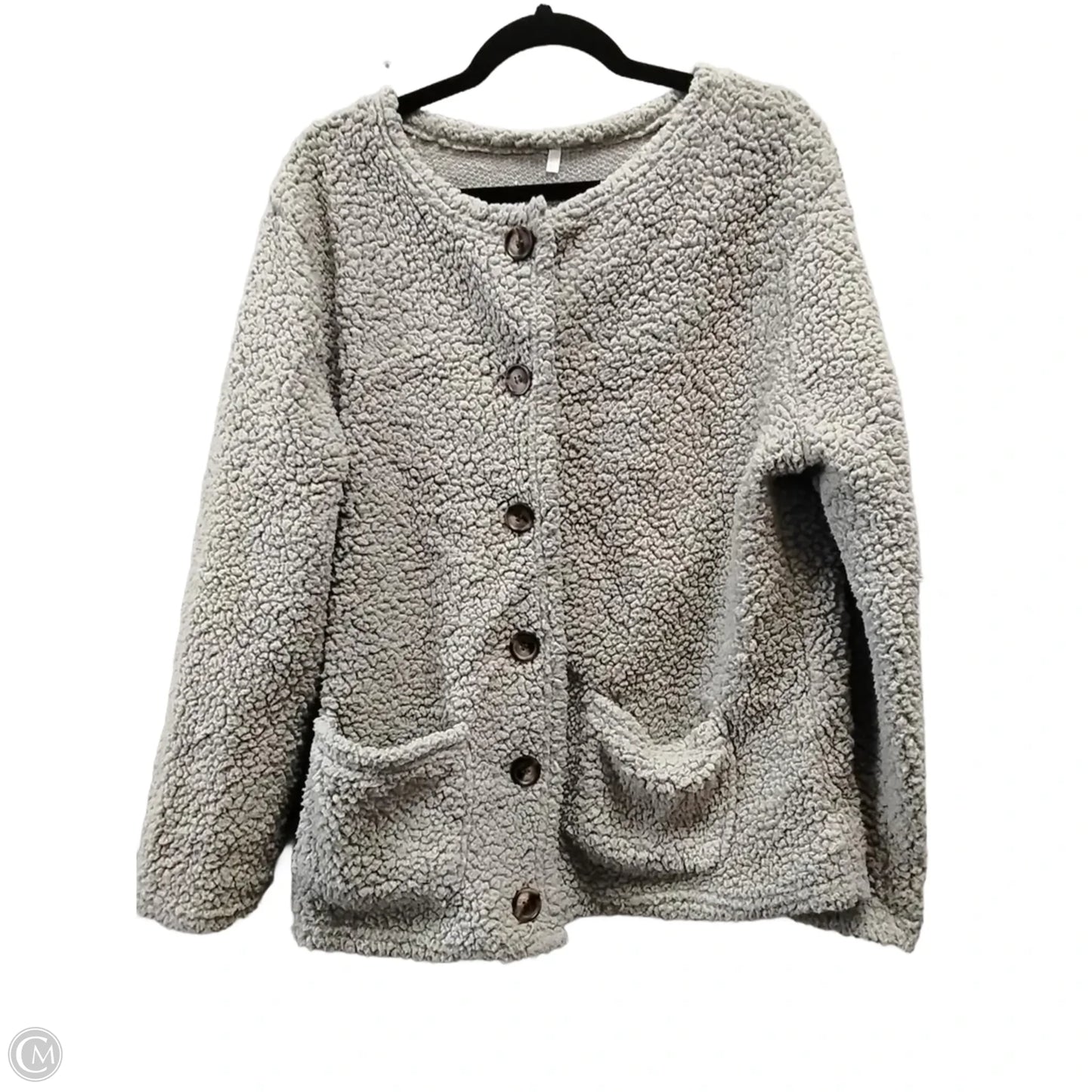 Sweatshirt Collar By Clothes Mentor In Grey, Size: 3x