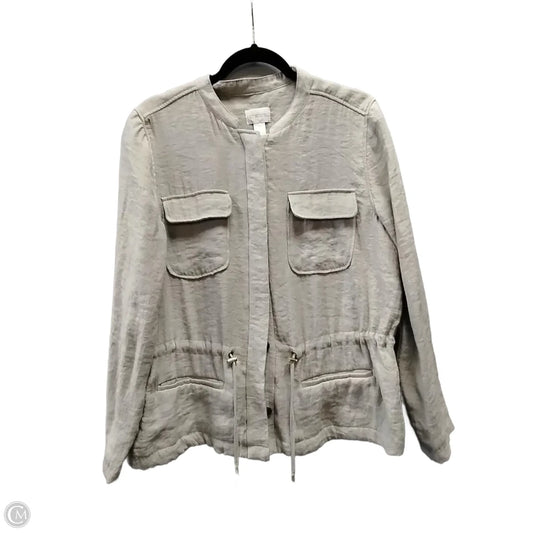 Jacket Shirt By Chicos In Tan, Size: 2