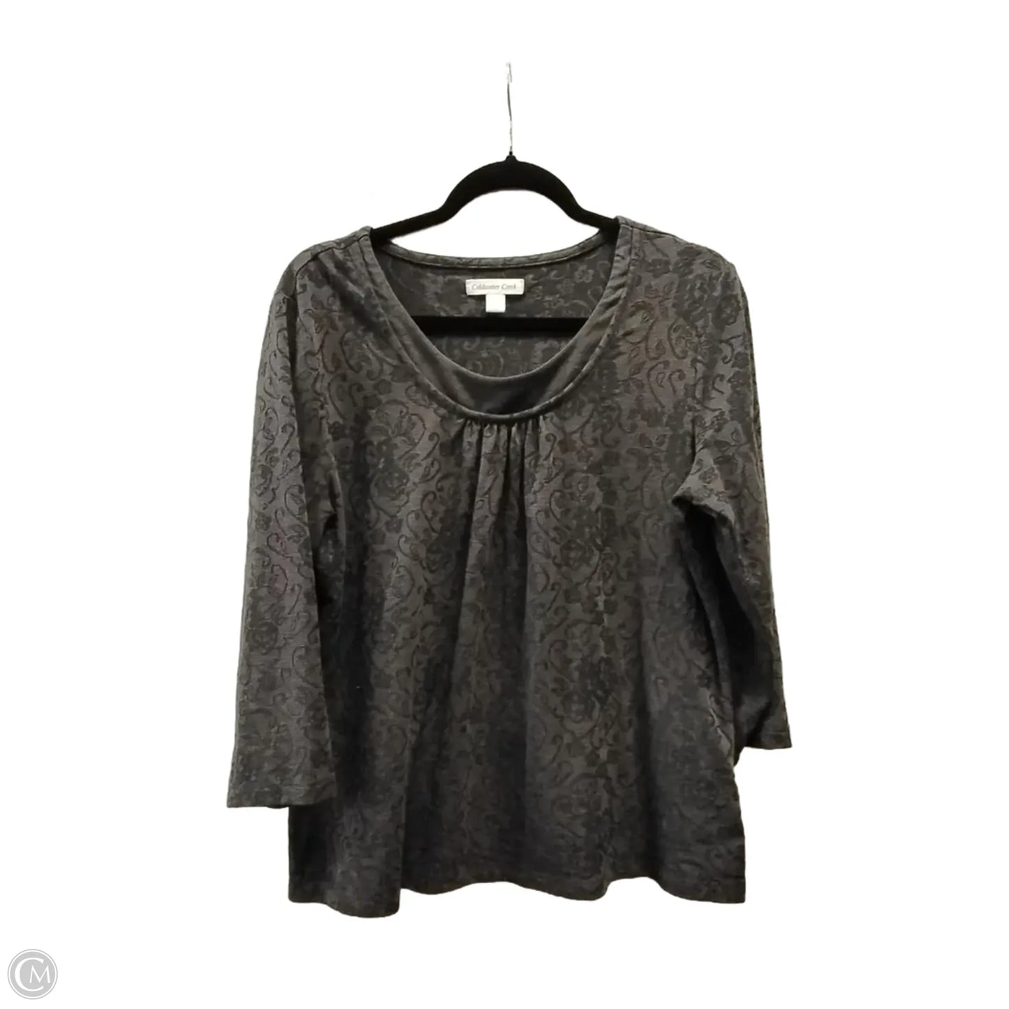 Blouse 3/4 Sleeve By Coldwater Creek In Grey, Size: Xl