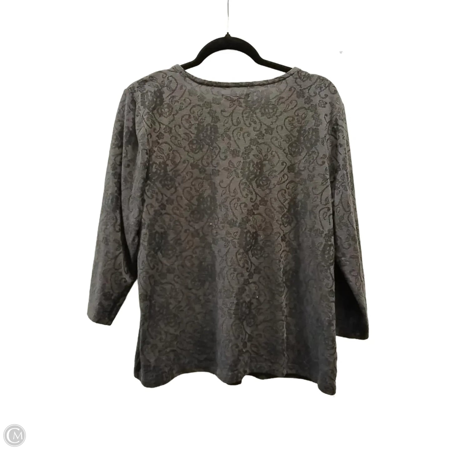 Blouse 3/4 Sleeve By Coldwater Creek In Grey, Size: Xl