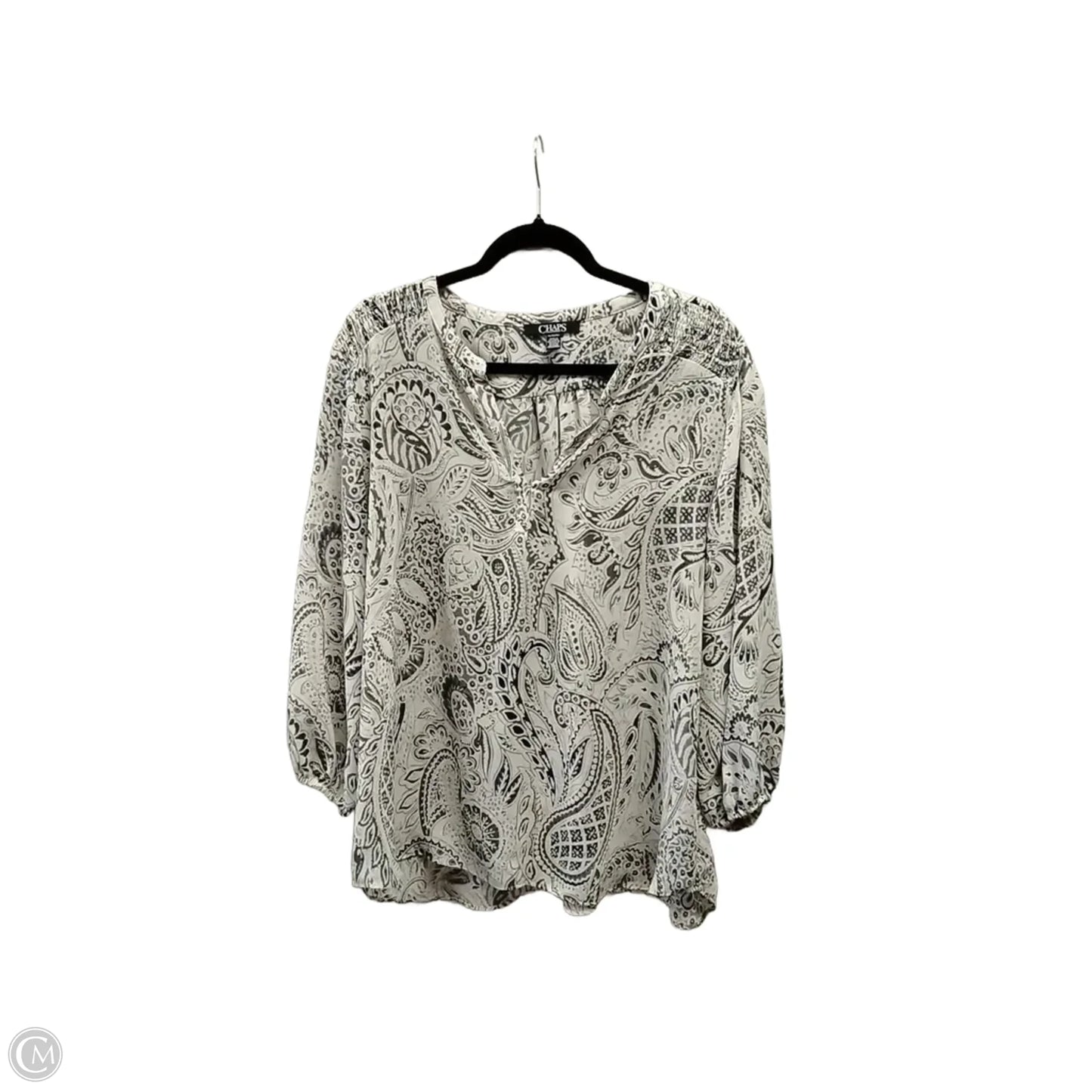 Blouse Long Sleeve By Chaps In Multi-colored, Size: Xl