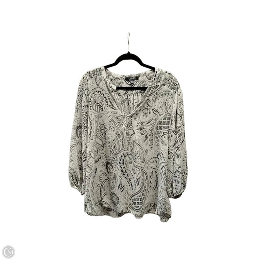 Blouse Long Sleeve By Chaps In Multi-colored, Size: Xl