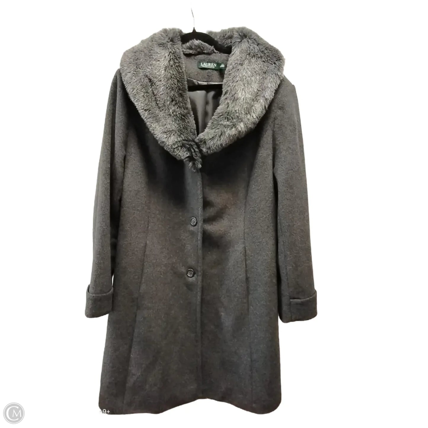 Coat Parka By Lauren By Ralph Lauren In Grey, Size: 18