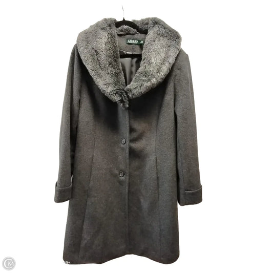 Coat Parka By Lauren By Ralph Lauren In Grey, Size: 18