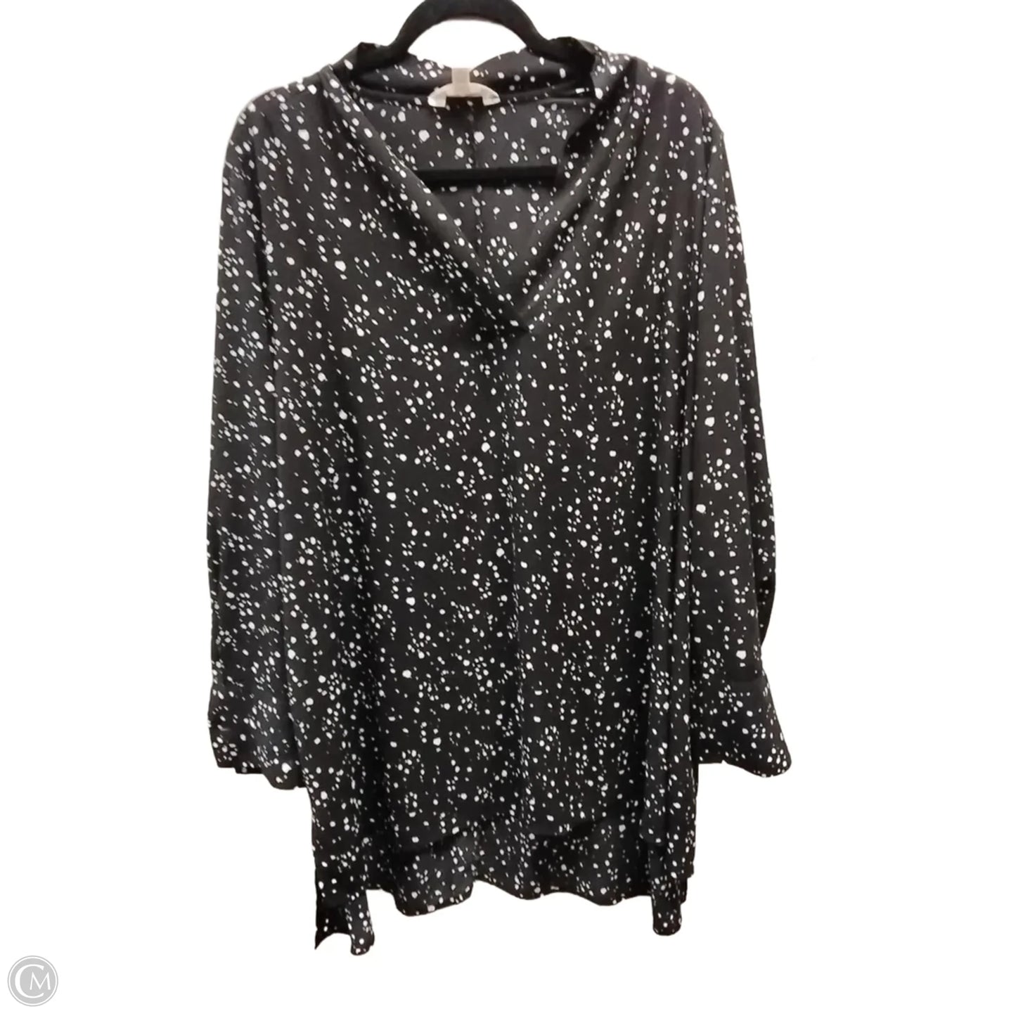 Top Long Sleeve By Terra & Sky In Polkadot Pattern, Size: 2x