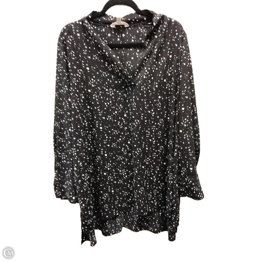 Top Long Sleeve By Terra & Sky In Polkadot Pattern, Size: 2x
