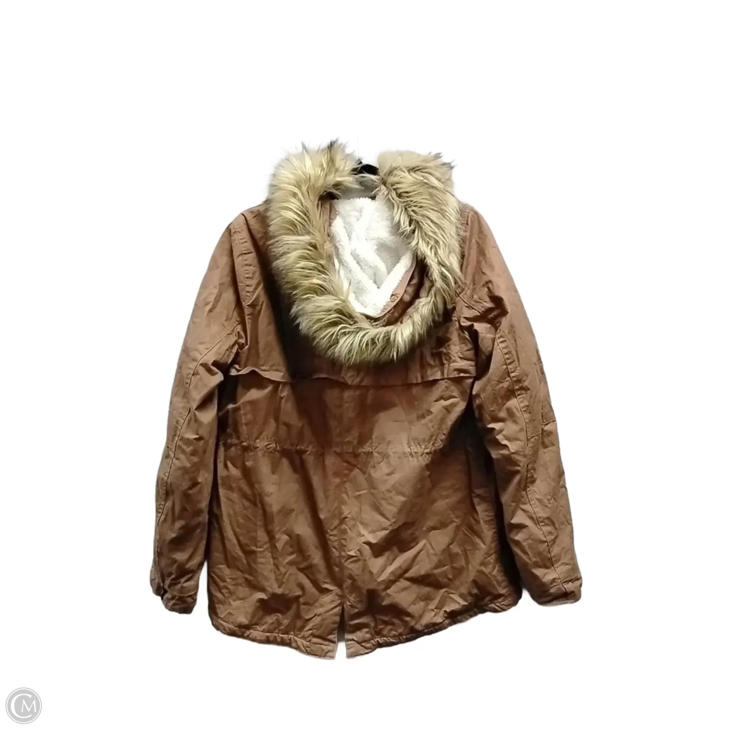 Coat Faux Fur & Sherpa By Love Tree In Brown, Size: M