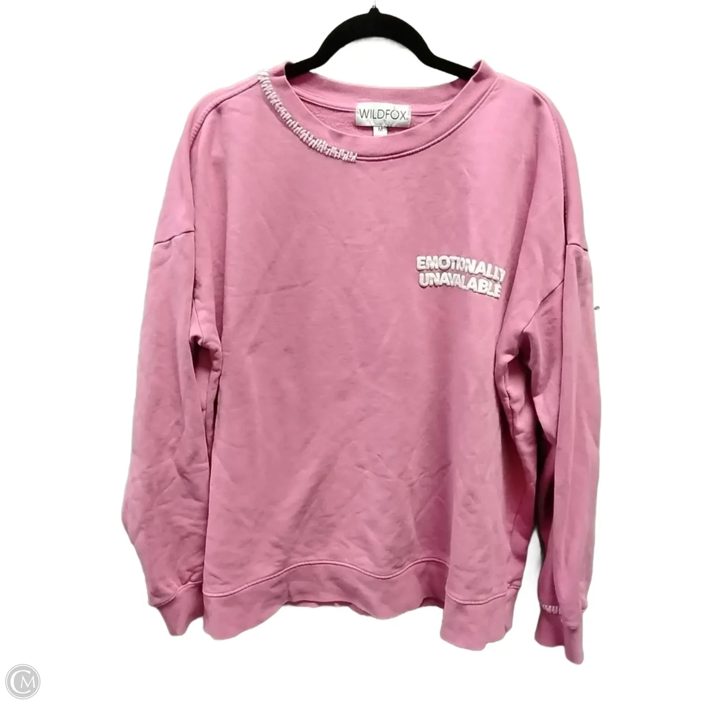 Sweatshirt Crewneck By Wildfox In Pink, Size: M