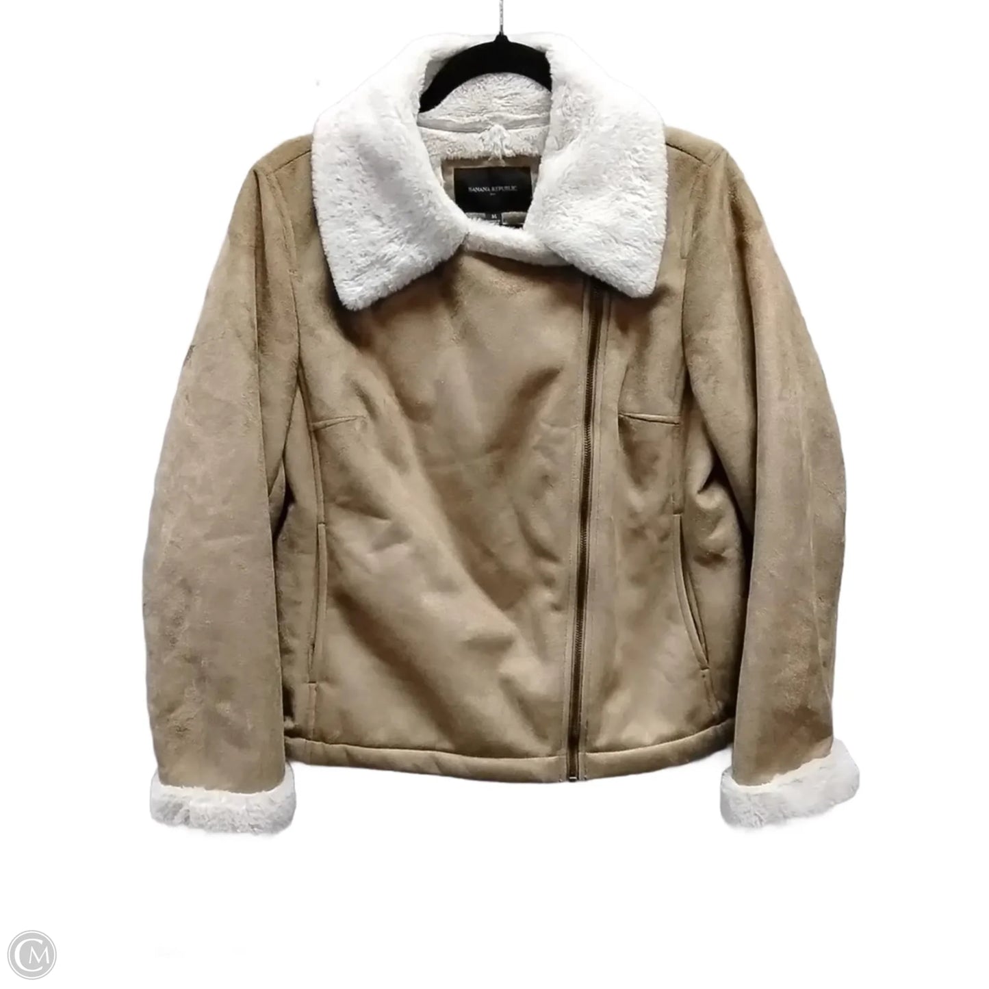 Jacket Faux Fur & Sherpa By Banana Republic In Tan, Size: M