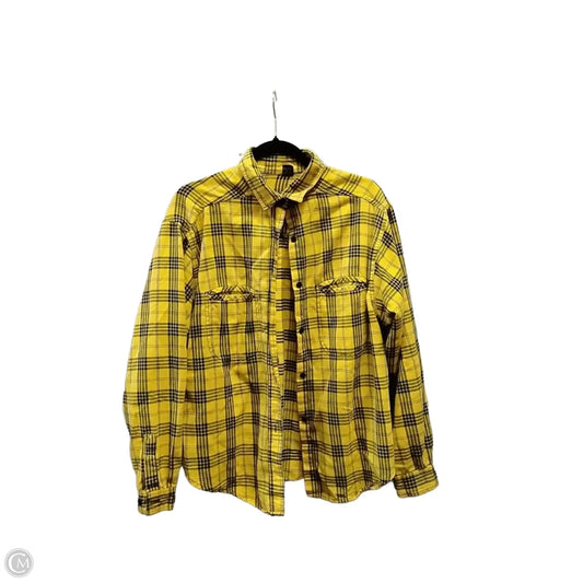 Top Long Sleeve By Clothes Mentor In Plaid Pattern, Size: L