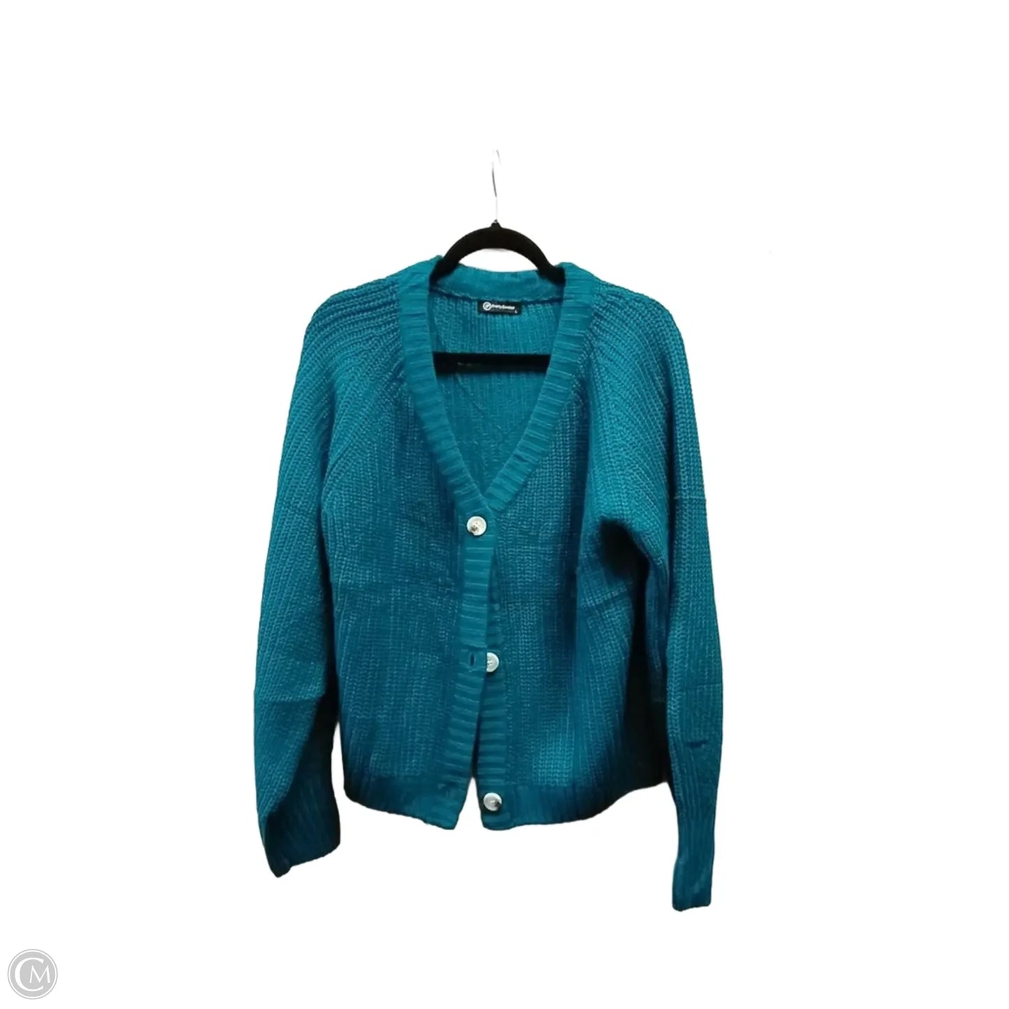 Sweater Cardigan By Prettygarden In Blue, Size: L
