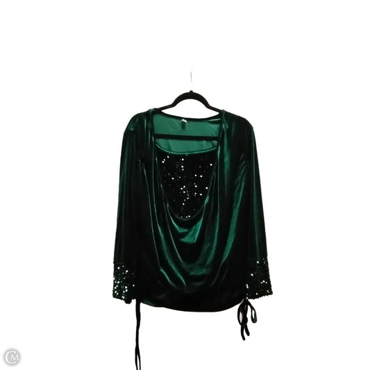 Blouse Long Sleeve By Clothes Mentor In Green, Size: Xl