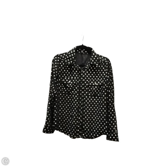 Top Long Sleeve By Monteau In Black & Gold, Size: M