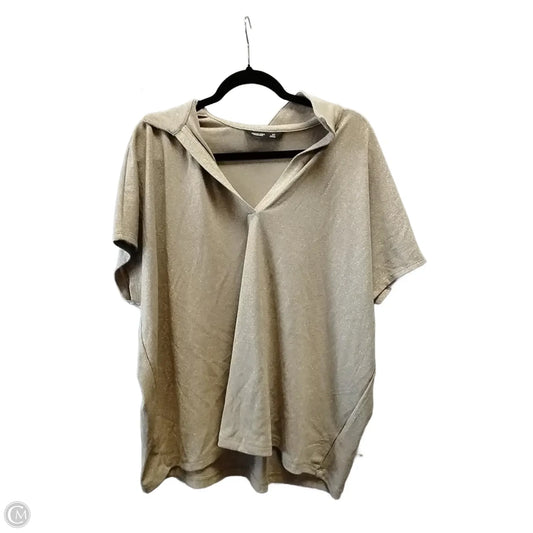 Top Short Sleeve By Simply Vera In Gold, Size: 2x
