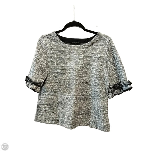 Blouse Short Sleeve By Banana Republic In Black & White, Size: S