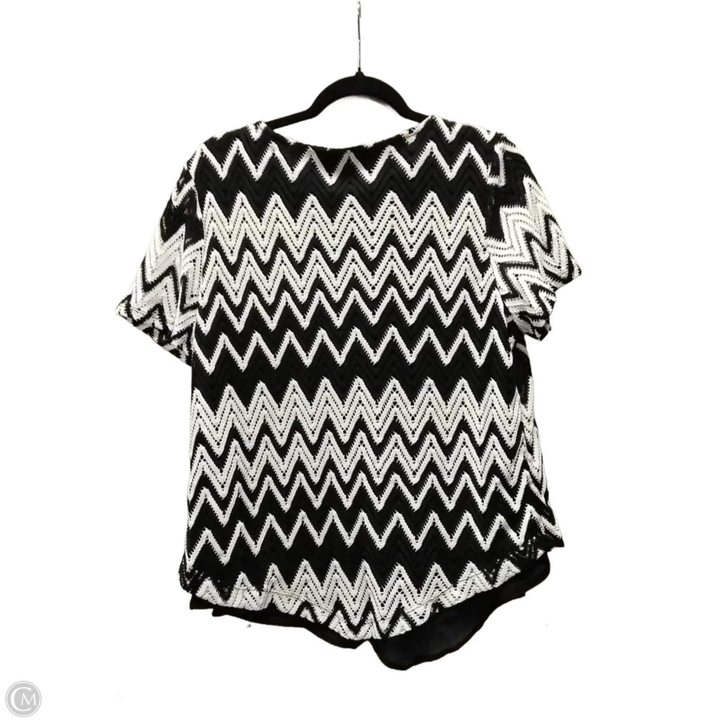 Blouse Short Sleeve By Alfred Dunner In Geometric Pattern, Size: M