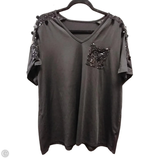 Blouse Short Sleeve By Clothes Mentor In Black, Size: 4x