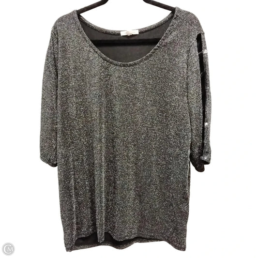 Blouse Long Sleeve By Clothes Mentor In Silver, Size: 2x