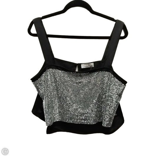 Top Sleeveless By Blue B In Black & Silver, Size: L