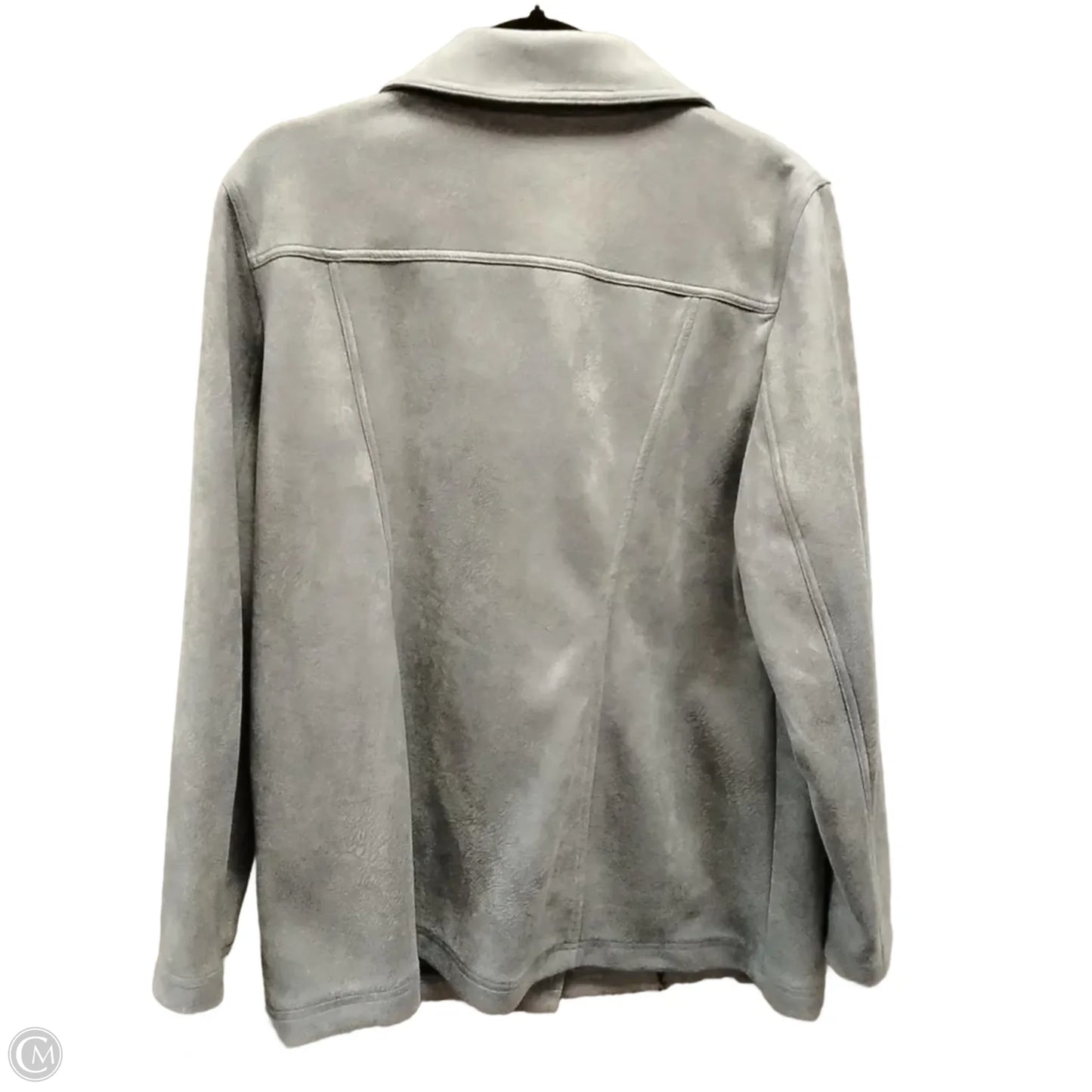 Jacket Denim By Chicos In Grey, Size: L