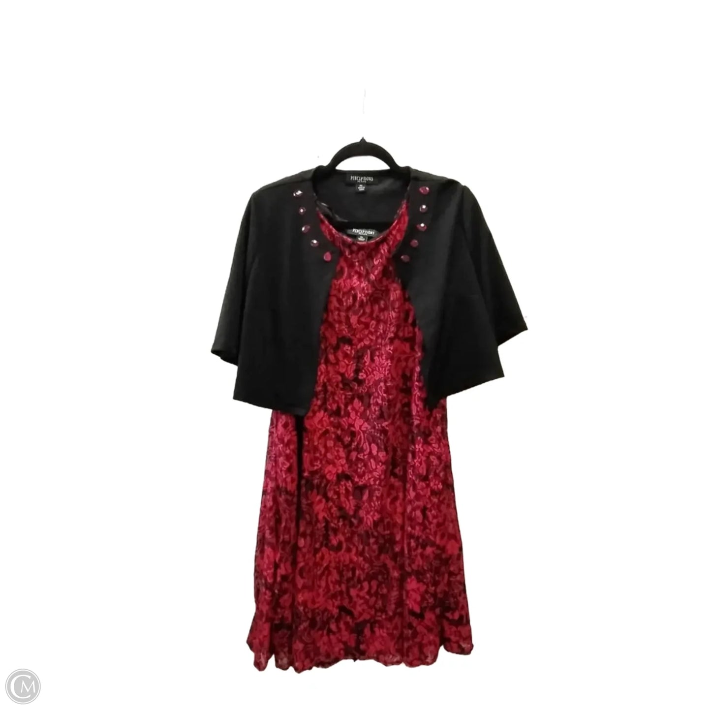 Dress Set 2pc By Perceptions In Black & Red, Size: Lp