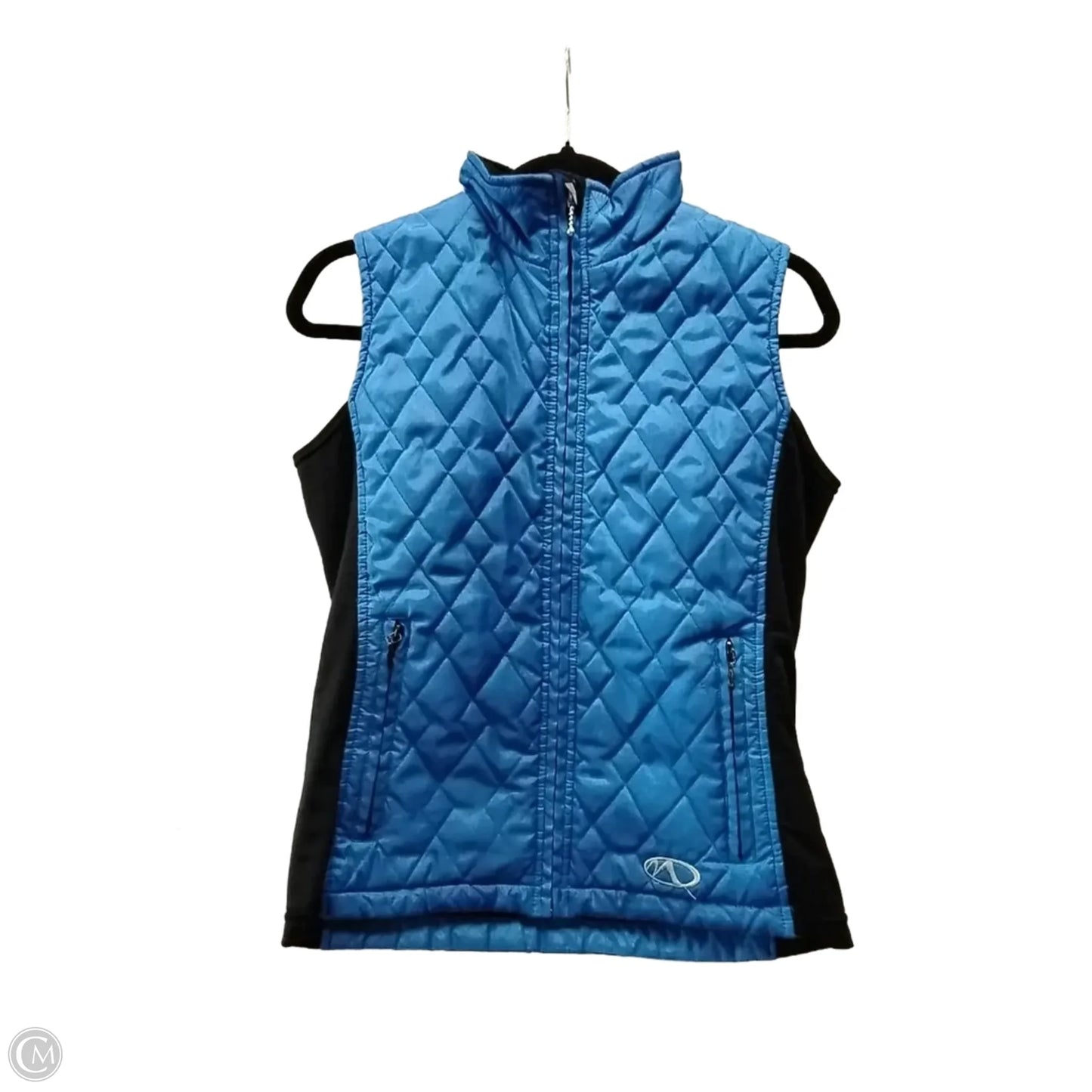 Vest Puffer & Quilted By Clothes Mentor In Black & Blue, Size: M