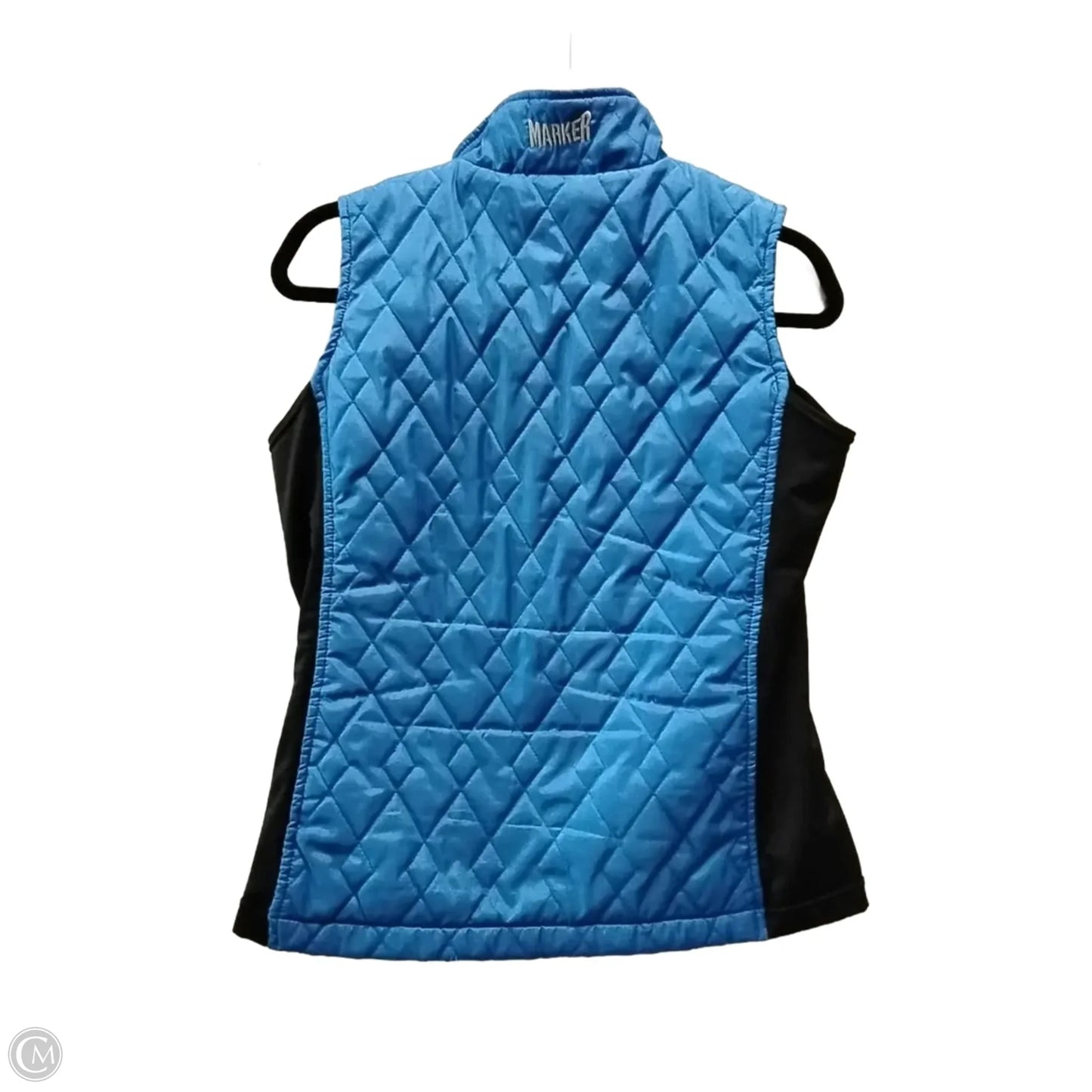 Vest Puffer & Quilted By Clothes Mentor In Black & Blue, Size: M
