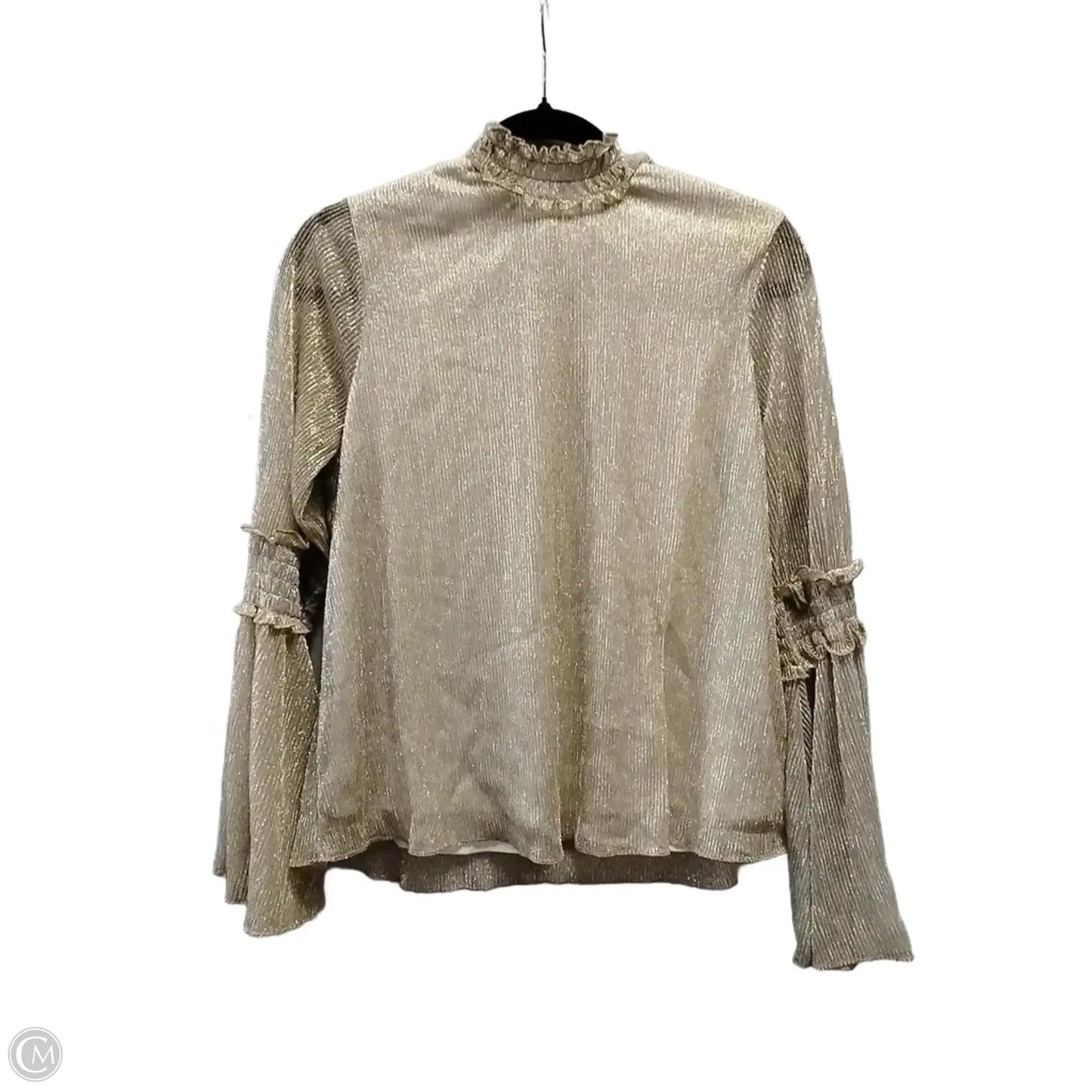 Blouse Long Sleeve By Cato In Gold, Size: M