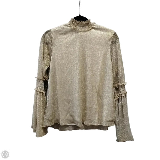 Blouse Long Sleeve By Cato In Gold, Size: M
