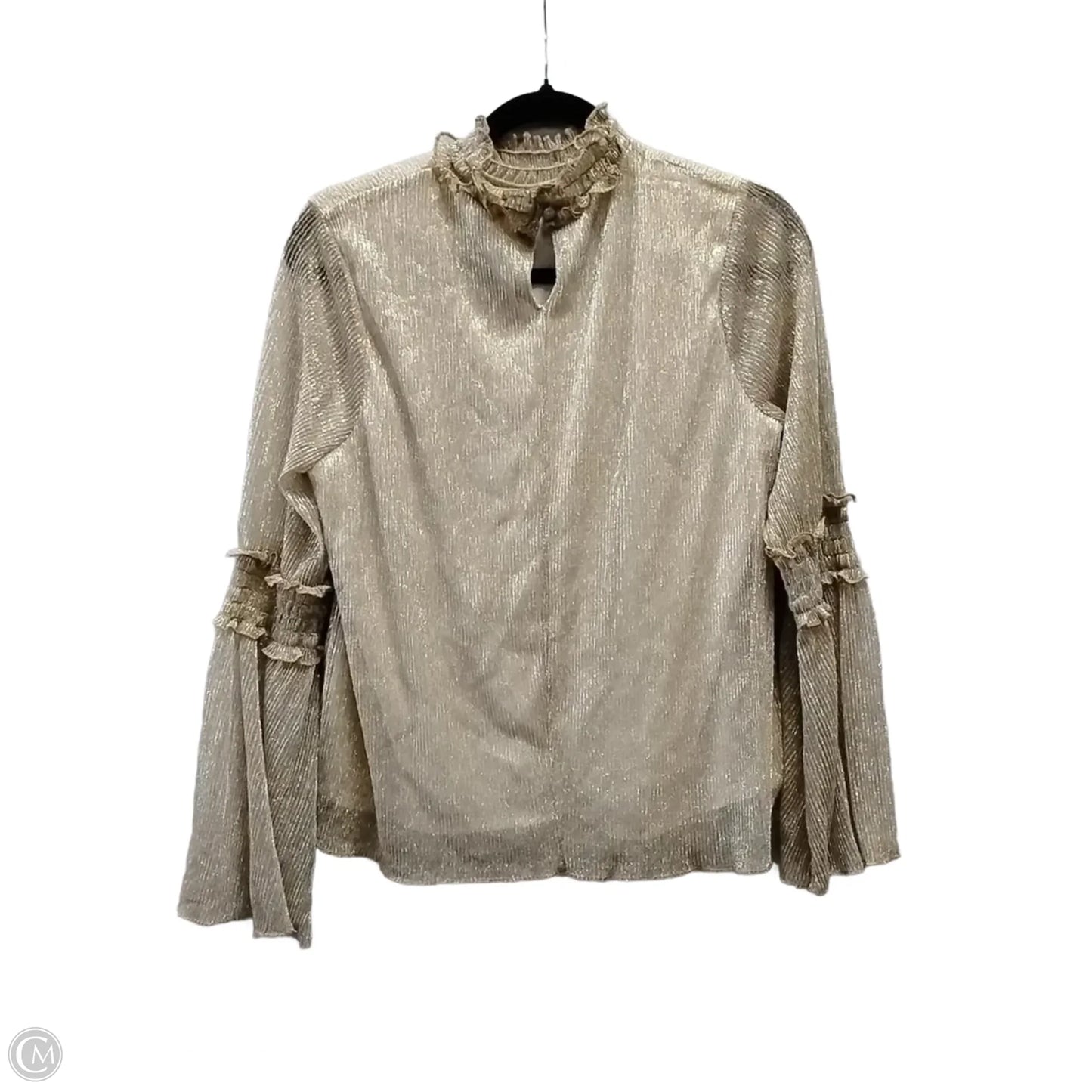 Blouse Long Sleeve By Cato In Gold, Size: M
