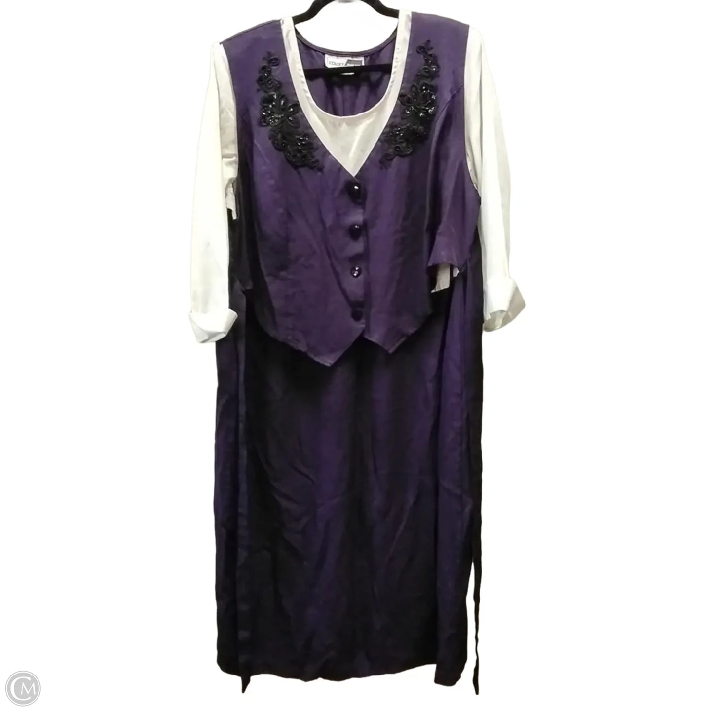 Dress Casual Maxi By Clothes Mentor In Purple & White, Size: 22