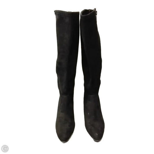 Boots Knee Heels By Aka In Black, Size: 7.5