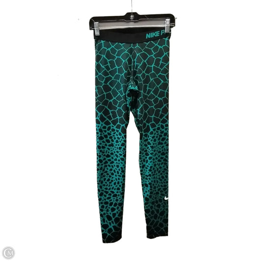 Athletic Leggings By Nike In Black & Blue, Size: M