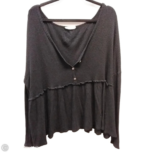 Blouse Long Sleeve By Clothes Mentor In Black, Size: 4x