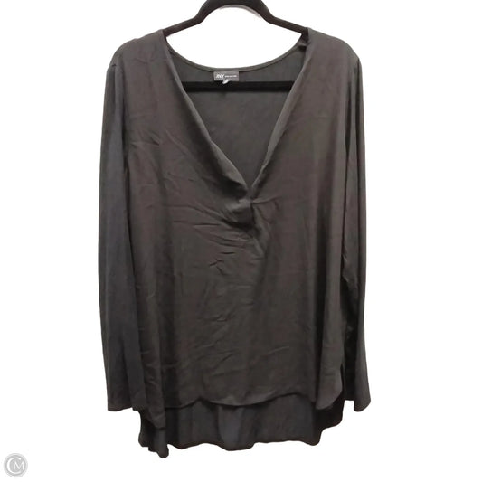 Top Long Sleeve By Jones New York In Black, Size: 1x