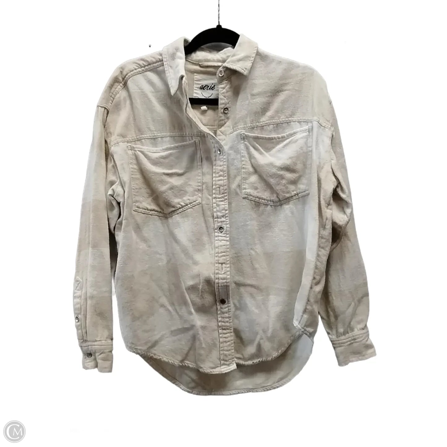 Top Long Sleeve By Aerie In Plaid Pattern, Size: Xxs