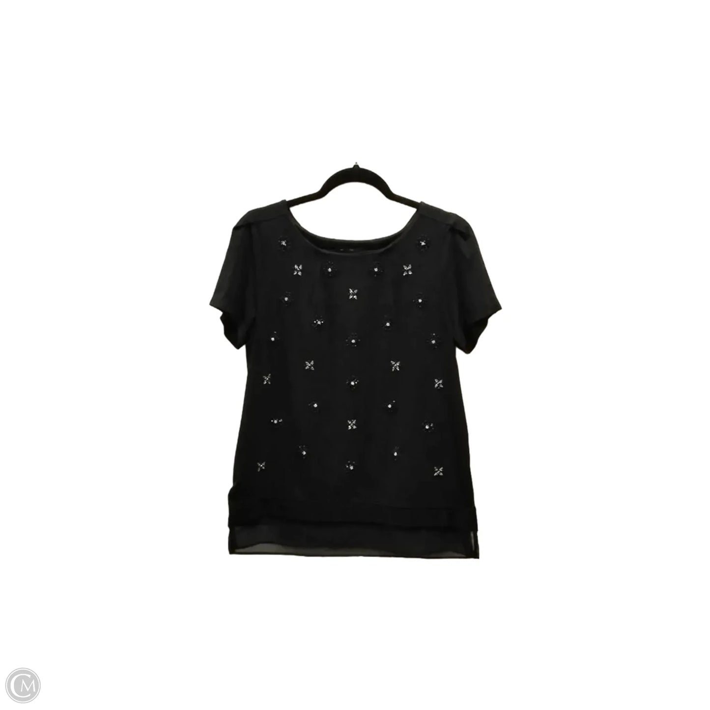 Top Short Sleeve By White House Black Market In Black, Size: S