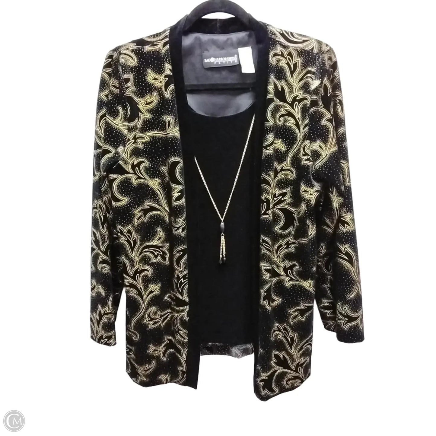 Jacket Other By Sag Harbor In Black & Gold, Size: 10p