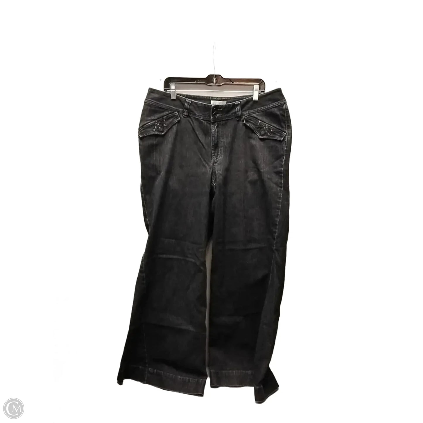 Jeans Flared By Venezia In Black Denim, Size: 18