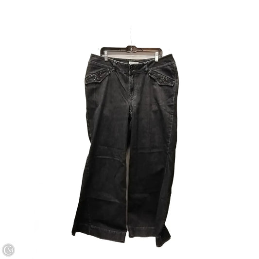 Jeans Flared By Venezia In Black Denim, Size: 18