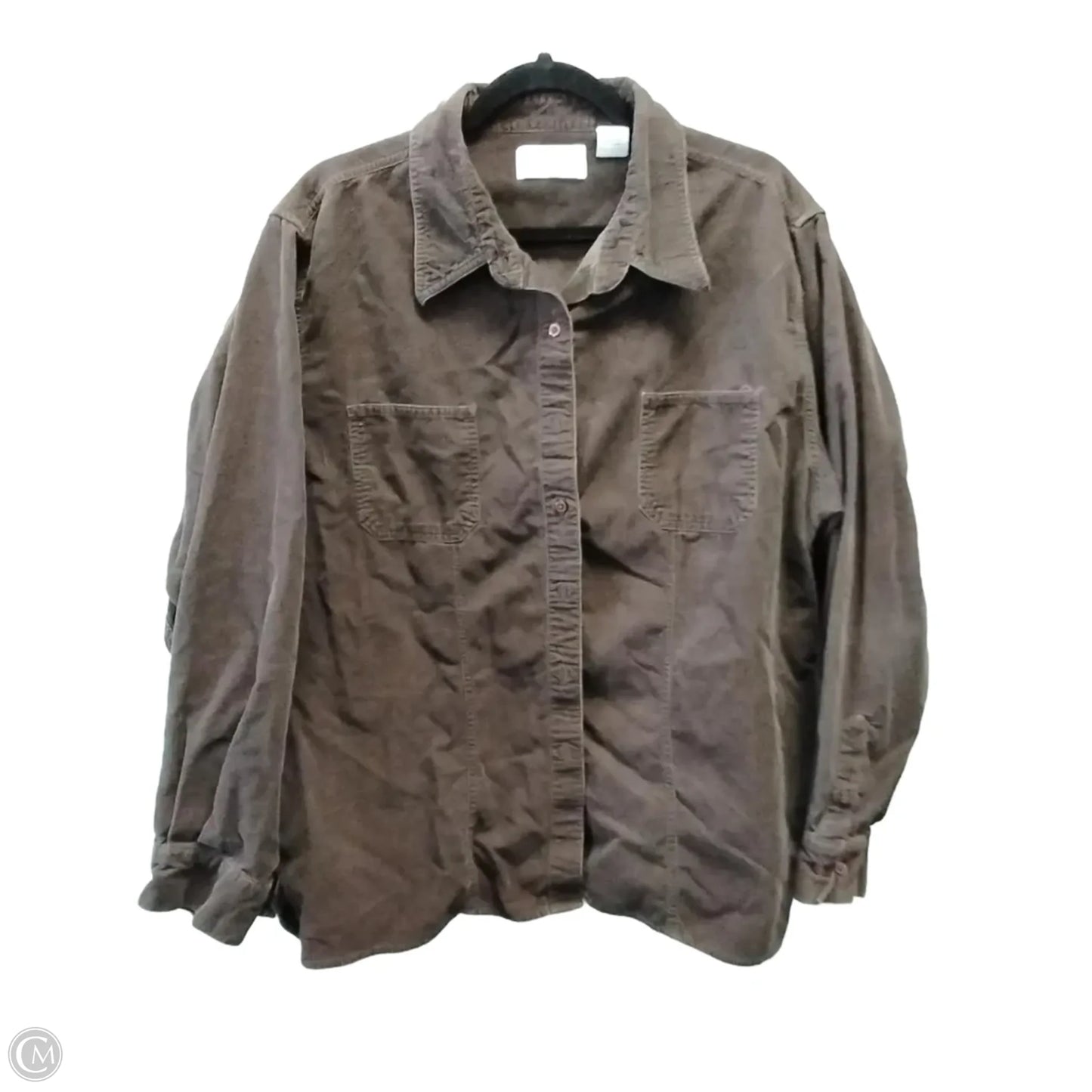 Top Long Sleeve By West Bound In Brown, Size: 2x