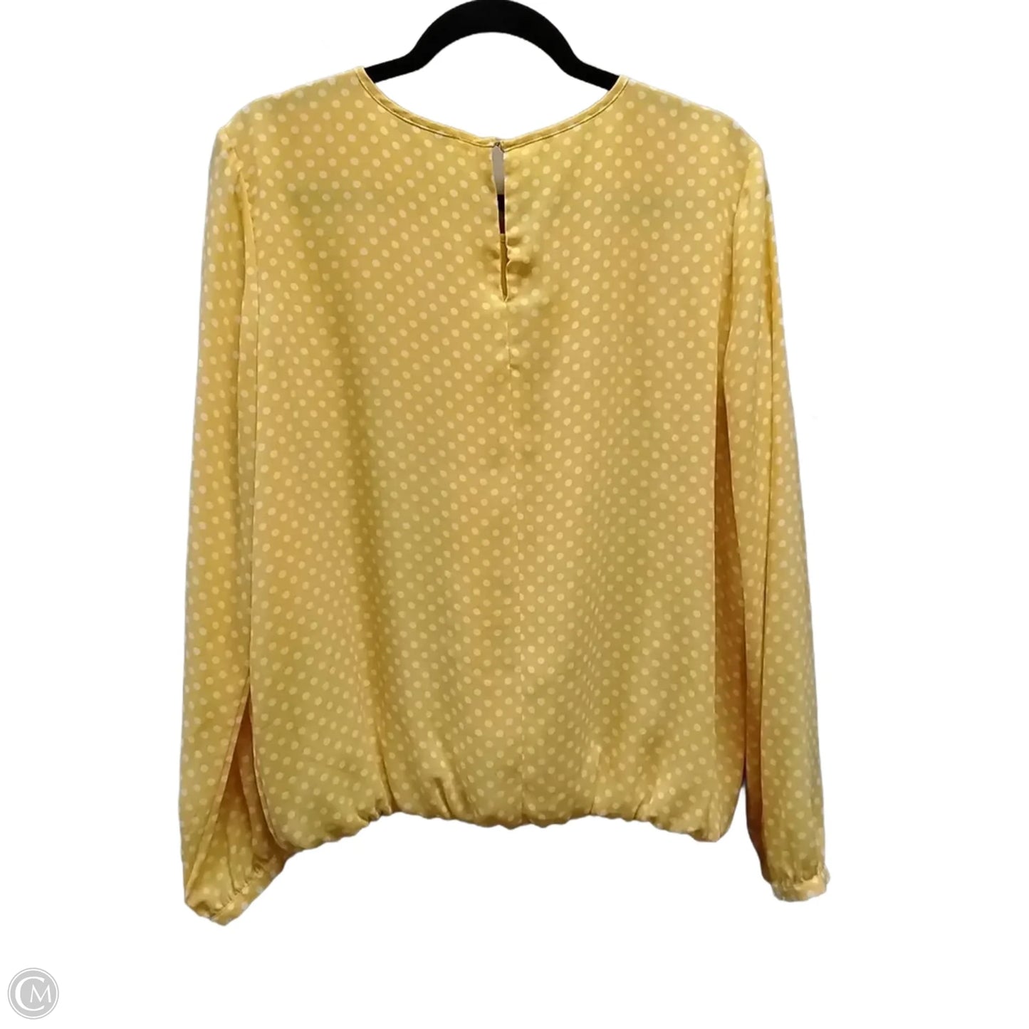 Blouse Long Sleeve By Tommy Hilfiger In Polkadot Pattern, Size: L