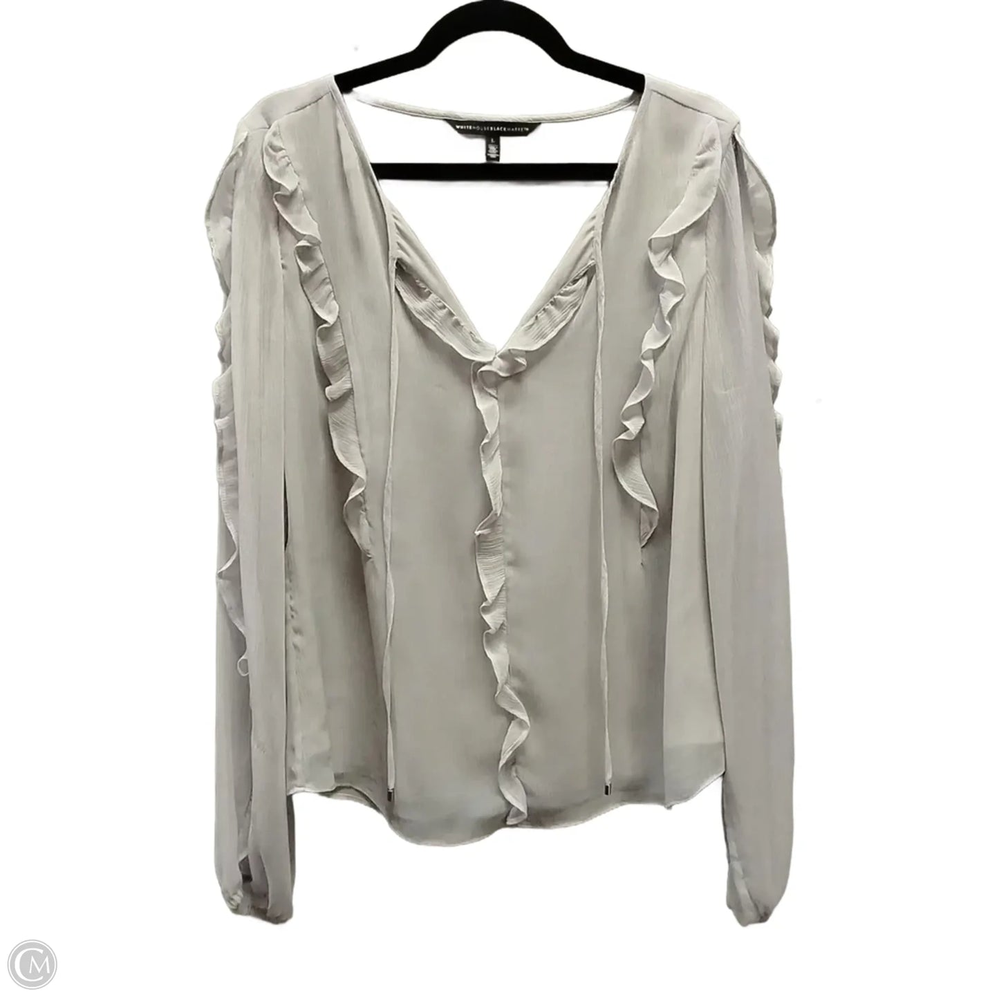 Blouse Long Sleeve By White House Black Market In Purple, Size: L