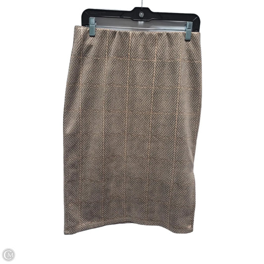 Skirt Midi By Clothes Mentor In Brown & Gold, Size: M