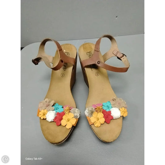 Shoes Heels Wedge By Clothes Mentor In Brown, Size: 9