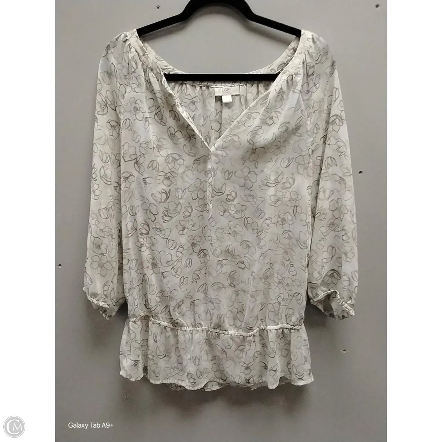 Blouse Long Sleeve By Loft In Cream, Size: M