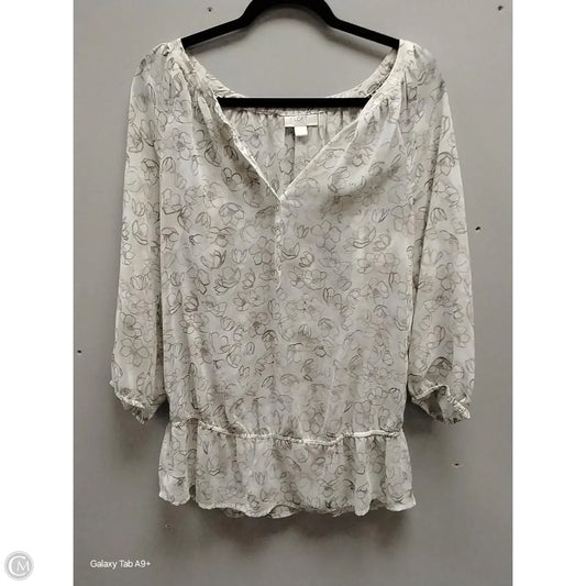 Blouse Long Sleeve By Loft In Cream, Size: M