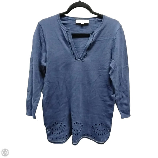 Blouse Long Sleeve By Loft In Navy, Size: S